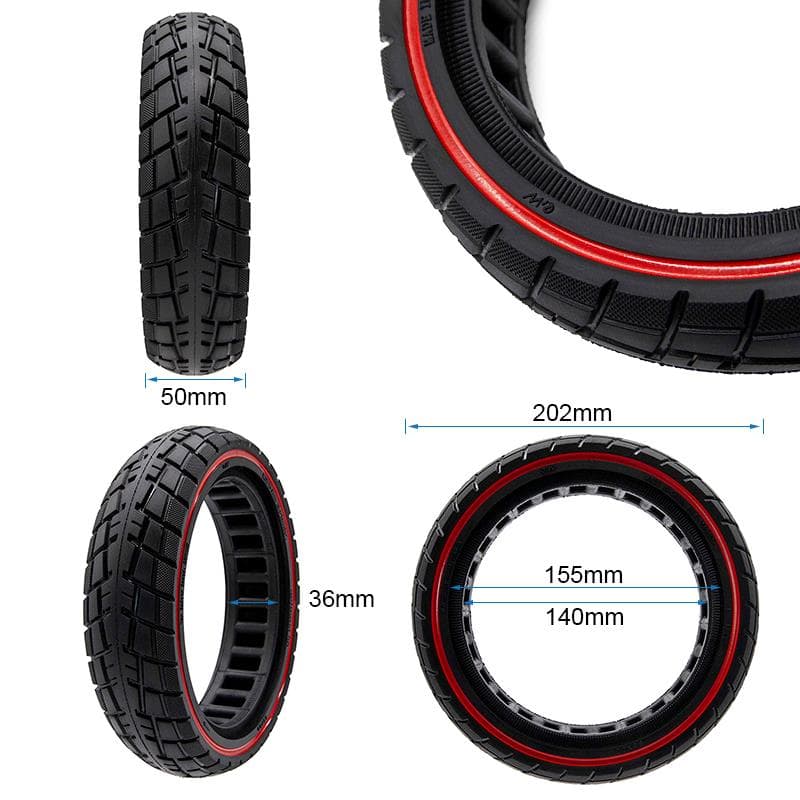 Ultraleicht Vollgummirad 8,5x2-6,1/B34 Offroad rote Linie Ewheel