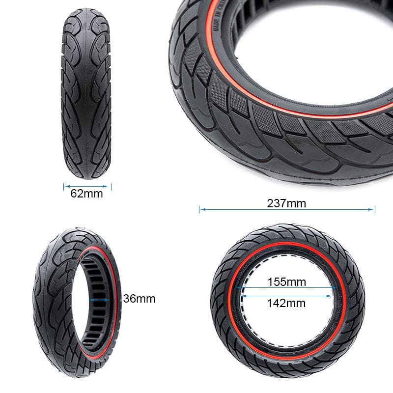 Ultraleicht Vollgummirad 10x2,5-6,1/B34 - rote Linie [Nedong]
