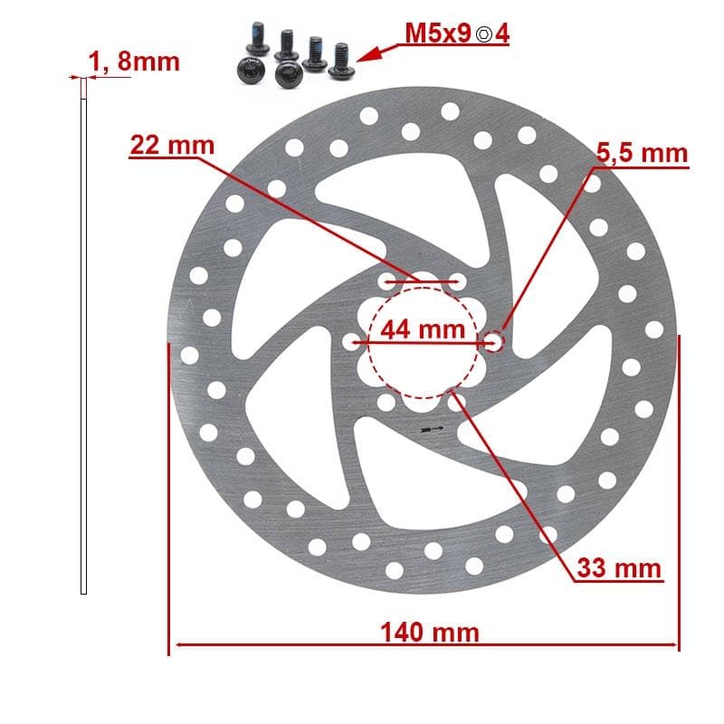 140mm 6H Bremsscheibe silber