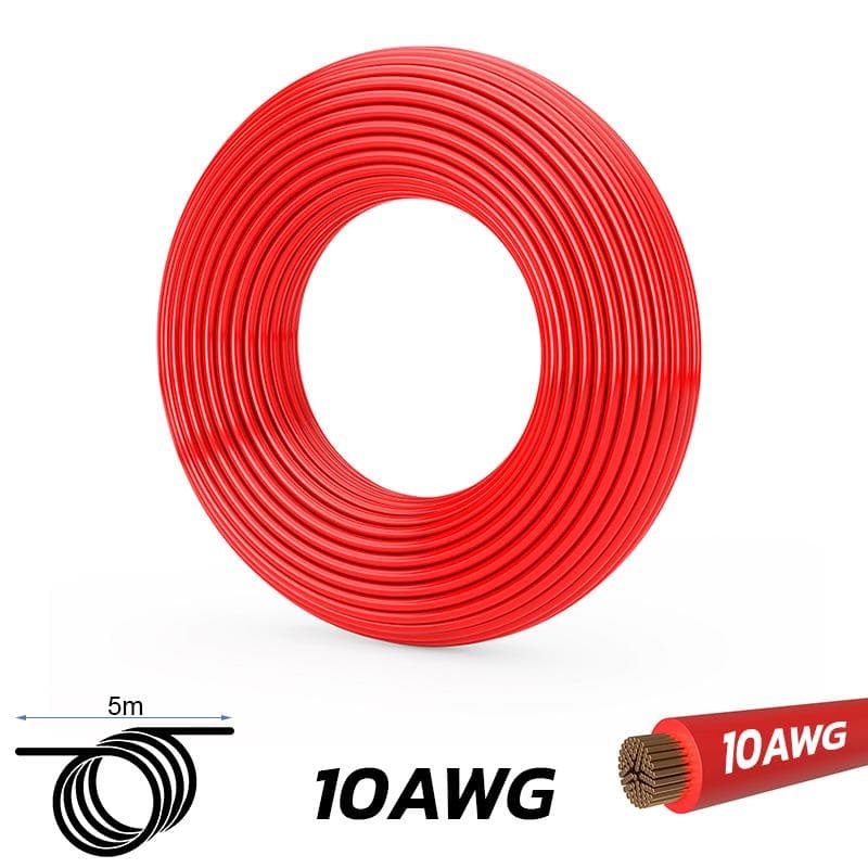 Rotes Kabel 10 AWG - 5M