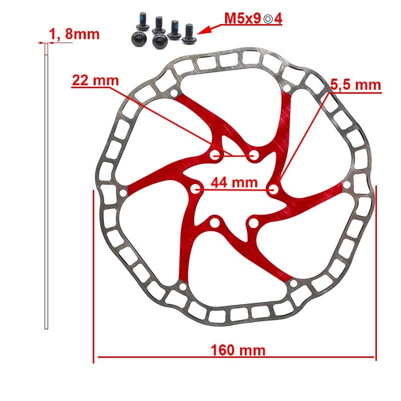 Bremsscheibe EWD001 160mm 6H rot