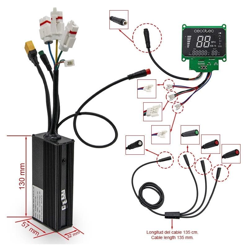 KC4 Elektronik Kit 48V 25A 1200W für Cecotec Bongo Z (XT90 Stecker) [Cecotec]