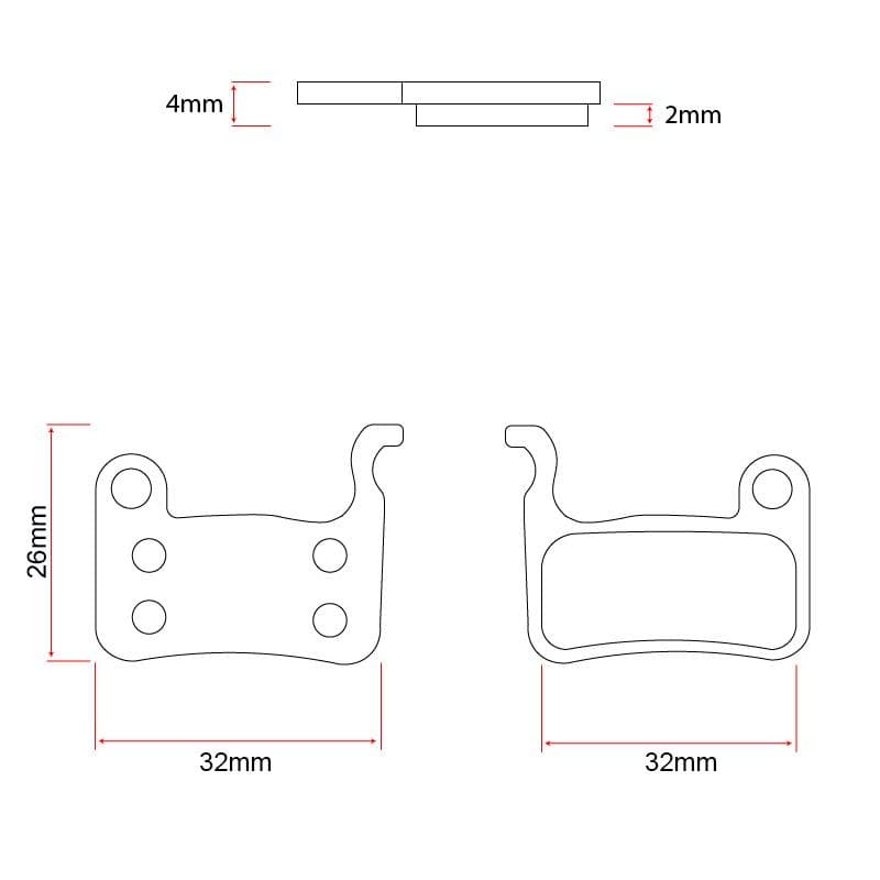 RS001-S pastille gesintert für Zange Xtech [Ewheel] - 2 Sets