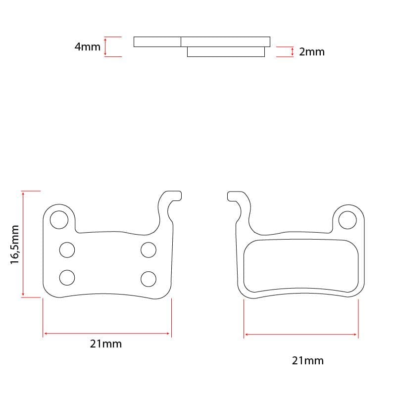 RS001-R pastille Harz fuer Bremssattel Xtech - 20 Sets