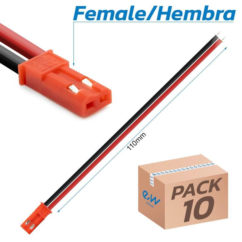 JST Stecker mit Kabel - 10 WEIBLICH