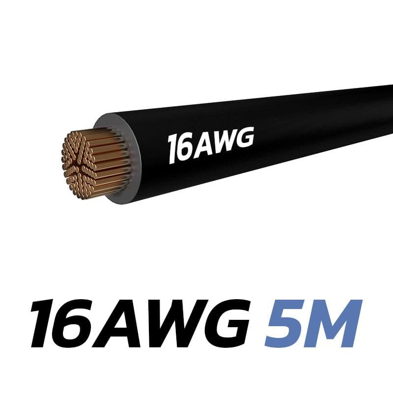 Schwarzes Kabel 16 AWG - 5M