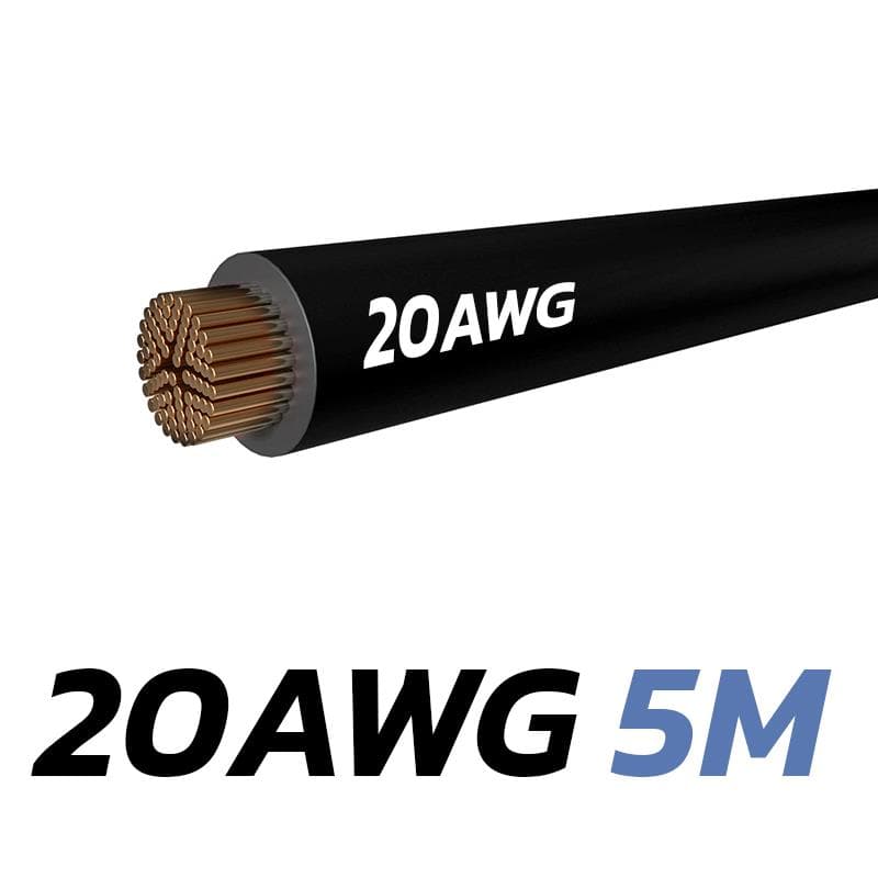 Schwarzes Kabel 20 AWG - 5M
