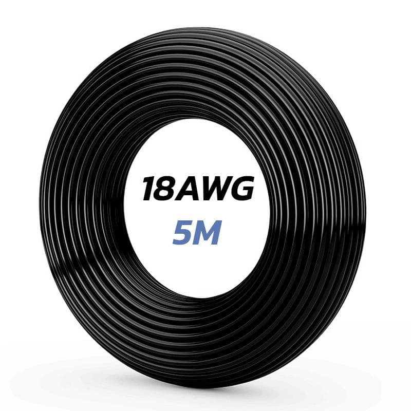 Schwarzes Kabel 18 AWG - 5M