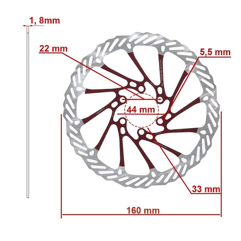 Bremsscheibe G3 160mm 6H rot