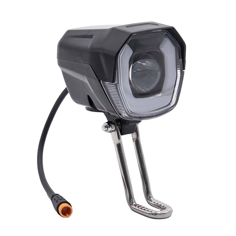 Schwarzes LED-Scheinwerfer mit Hupe 12-72V mit wasserdichtem Stecker