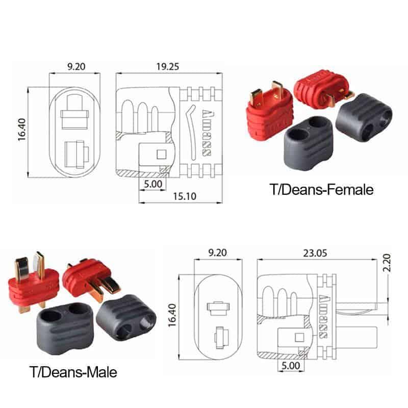 T-DEAN Amass Stecker mit Schutz - 10F