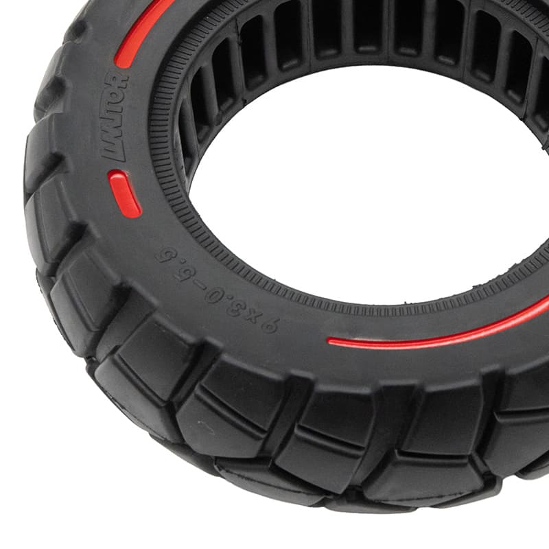 Vollgummireifen 9x3-5,5 rot-schwarze Linie [Amitor]