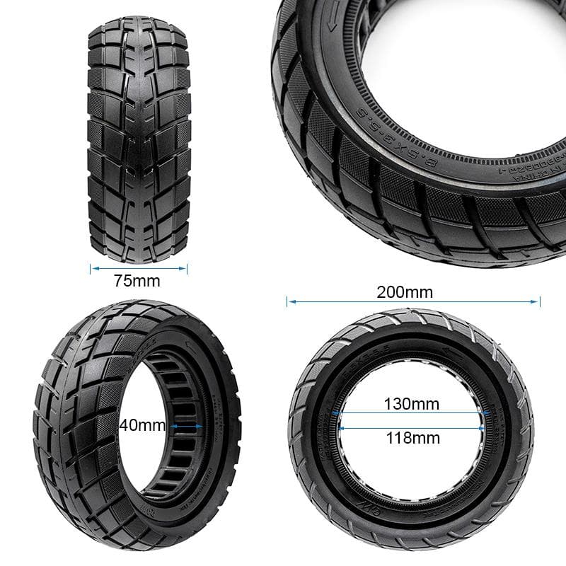 Ultraleichtes Vollgummi-Geländerad 8,5x3-5,5 - Schwarze Linie [Ewheel]
