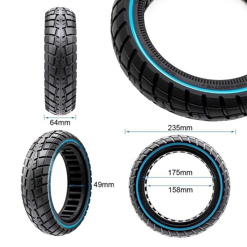 Ultraleichtes Vollgummi-Offroad-Rad 60/70-7/B50 - blaue Linie [Ewheel]
