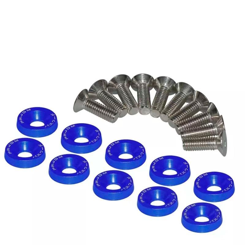 Blaue JDM Unterlegscheibe mit M6x16 Schrauben - 10Stk