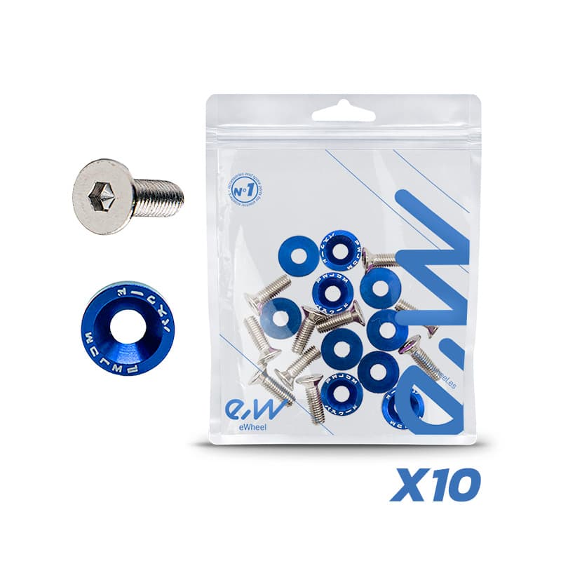 Blaue JDM Unterlegscheibe mit M6x16 Schrauben - 10Stk