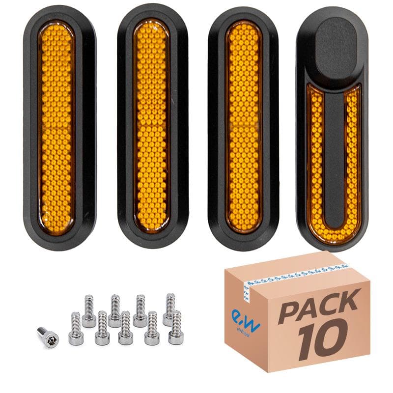 Schwarzer Katadioptrie mit gelbem Reflektor für Xiaomi 10er-Set