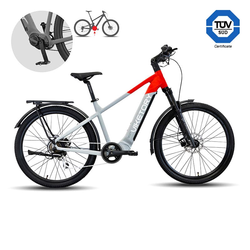 VENTIX +Plus E-Bike URBAN Grau/Rot