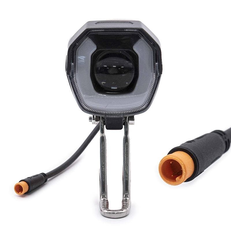 Schwarzes LED-Scheinwerfer mit Hupe 12-72V mit wasserdichtem Stecker