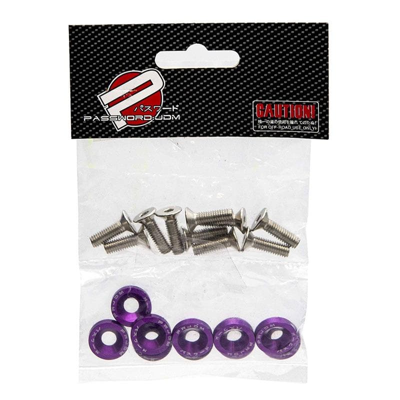 JDM Waschscheibe violett mit Schrauben M6x16 - 10Stk