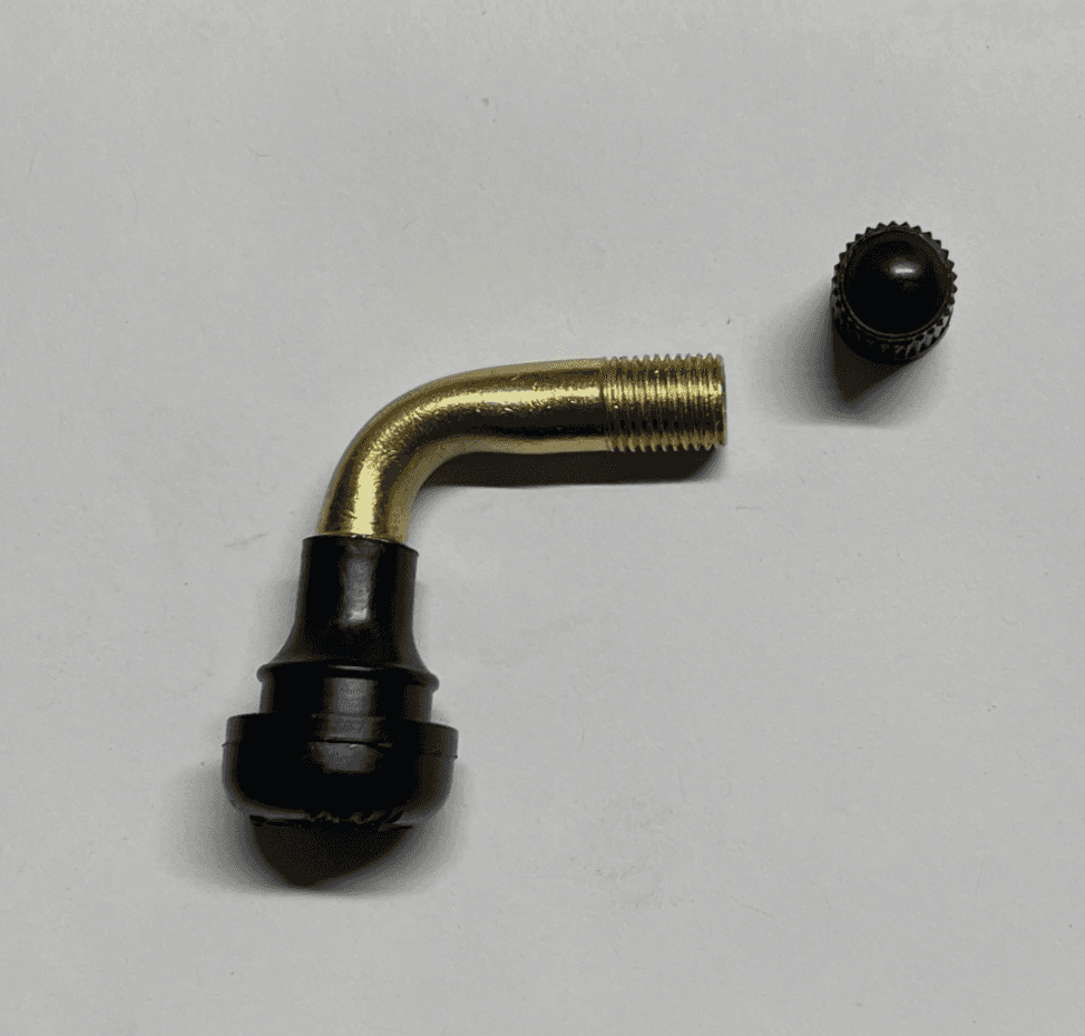1x E-Scooter Ventil Tubeless 90° – Gold/Schwarz für Elektroroller