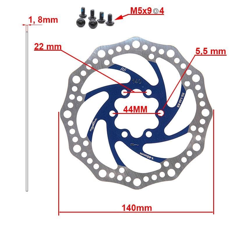 Bremsscheibe R6.1 140mm 6H blau